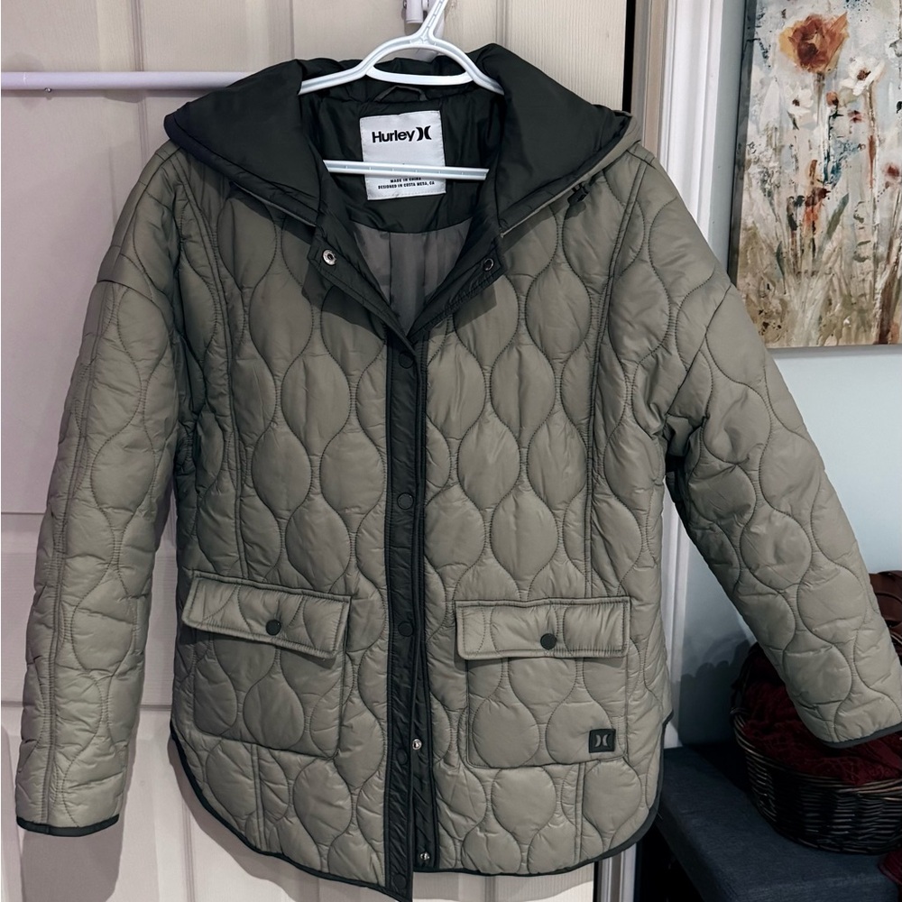 Hurley Green Insulated Oversized Jacket